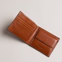 Εικόνα της 267038-TAN TED BAKER LEATHER PRUGS Embossed Corner Leather Bifold Coin Wallet