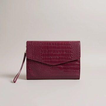 Εικόνα της 253578-PURPLE TED BAKER CROCEY Imitation Croc Envelope Pouch