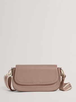 Εικόνα της 281393-TAUPE TED BAKER LOUIIZE Webbing Leather Flapover Crossbody Bag