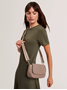 Εικόνα της 281393-TAUPE TED BAKER LOUIIZE Webbing Leather Flapover Crossbody Bag