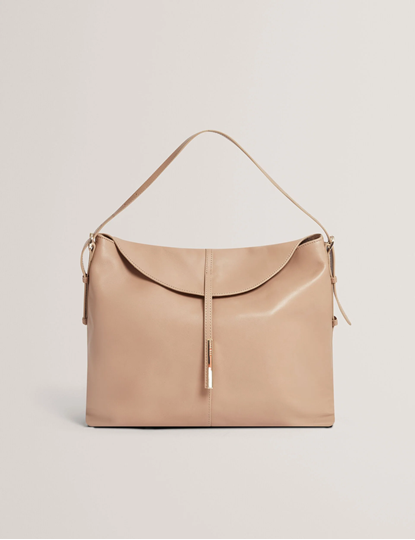 Εικόνα της 281423-CAMEL TED BAKER RYSANN Bar Detail Leather Slouchy Bag
