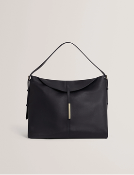 Εικόνα της 281423-NAVY TED BAKER RYSANN Bar Detail Leather Slouchy Bag