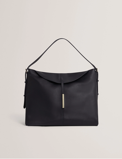 Εικόνα της 281423-NAVY TED BAKER RYSANN Bar Detail Leather Slouchy Bag