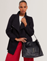Εικόνα της 281423-NAVY TED BAKER RYSANN Bar Detail Leather Slouchy Bag
