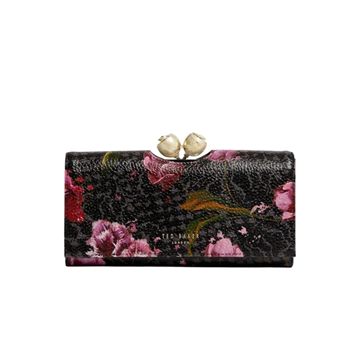 Εικόνα της 282293-BLACK TED BAKER TALANA Printed Floral Large Leather Bobble Purs