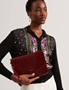Εικόνα της 282510-WINE TED BAKER WESSLIE Croc Effect Icon Envelope Pouch