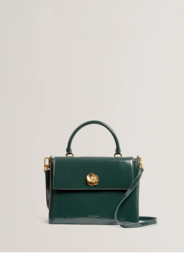 Εικόνα της 281828-GREEN TED BAKER ROSENAU Rose Detail Crinkle Medium Top Handle BaG