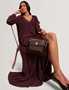 Εικόνα της 281828-WINE TED BAKER ROSENAU Rose Detail Crinkle Medium Top Handle BaG