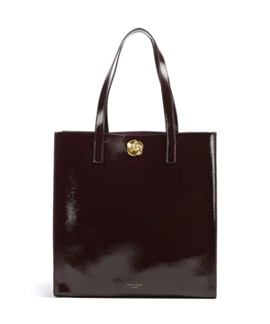Εικόνα της 282271-WINE TED BAKER ROSENNI Rose Detail Crinkle Large Tote Bag