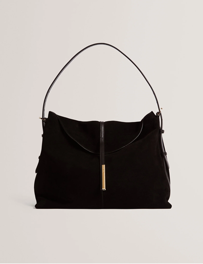 Εικόνα της 281373-BLACK TED BAKER SLLOANE Leather Suede Slouchy Shoulder Bag