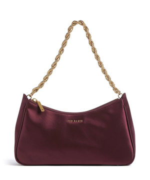 Εικόνα της 281864-WINE TED BAKER AGNISE Chain Detail Satin Shoulder Bag