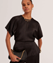 Εικόνα της 281864-BLACK TED BAKER AGNISE Chain Detail Satin Shoulder Bag