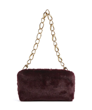 Εικόνα της 281392-WINE TED BAKER CUDDLES Faux Fur Baguette Clutch Bag