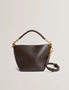 Εικόνα της 281370-CHOCO TED BAKER WAVELY Weave Handle Leather Small Bucket Bag