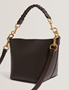 Εικόνα της 281370-CHOCO TED BAKER WAVELY Weave Handle Leather Small Bucket Bag