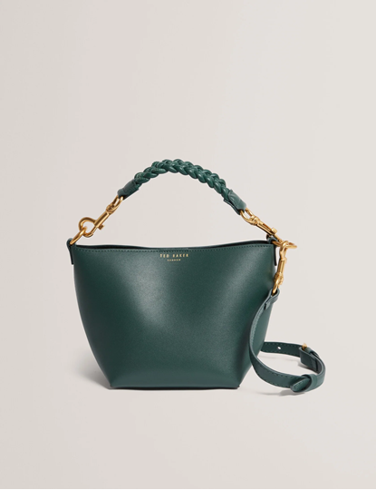 Εικόνα της 281370-GREEN  TED BAKER WAVELY Weave Handle Leather Small Bucket Bag