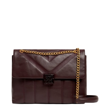 Εικόνα της 281813-WINE TED BAKER ANILEAH TB Script Detail Leather Padded Shoulder