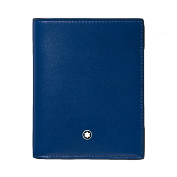 Εικόνα της MONT BLANC COMPACT WALLET 6 MEISTERSTÜCK BLACK / BLUE COMPARTMENTS