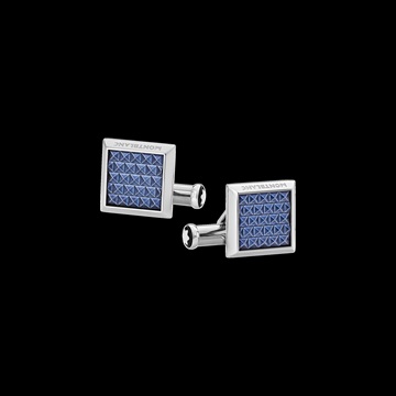 Εικόνα της Mont Blanc Meisterstück Rectangular Cufflinks with Geometric Lacquer Inlay