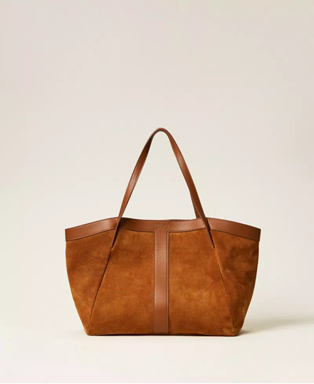 Εικόνα της 261TB7100-11061 TWINSET SUEDE SHOPPER BAG BROWN