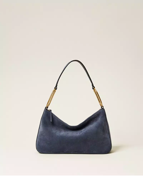 Εικόνα της 261TB7086-05259 TWINSET SUEDE LILIANE MEDIUM BAG WITH RINGS BLUE