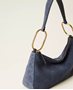 Εικόνα της 261TB7086-05259 TWINSET SUEDE LILIANE MEDIUM BAG WITH RINGS BLUE