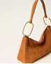 Εικόνα της 261TB7086-11061 TWINSET SUEDE LILIANE MEDIUM BAG WITH RINGS BROWN