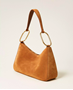 Εικόνα της 261TB7086-11061 TWINSET SUEDE LILIANE MEDIUM BAG WITH RINGS BROWN