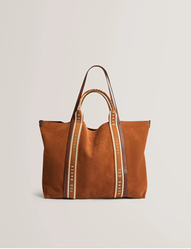 Εικόνα της 283738-BROWN TED BAKER LAURREL Suede Webbing Detail Large Shopper
