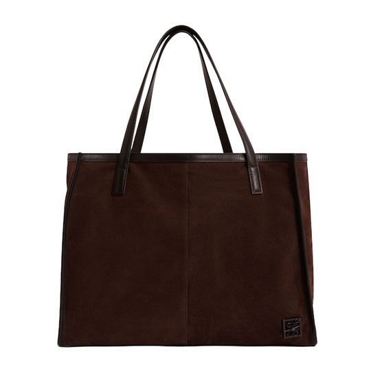 Εικόνα της 281734-BROWN TED BAKER ANNIEYY TB Script Detail Large Suede Tote