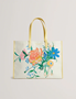 Εικόνα της 284057-NATURAL TED BAKER FLOICON Canvas Embroidered Large Floral Icon Bag