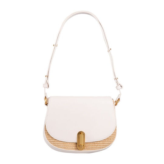 Εικόνα της 284033-IVORY TED BAKER KKAIA Twist Lock Detail Raffia Trim Shoulder B