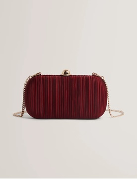 Εικόνα της 283985-red TED BAKER PLISSE Pleated Satin Hard Clutch
