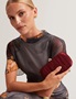 Εικόνα της 283985-red TED BAKER PLISSE Pleated Satin Hard Clutch