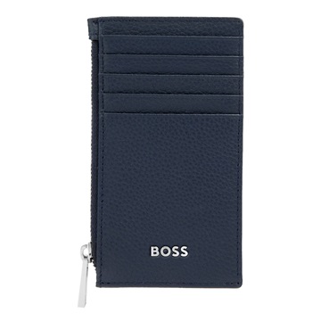 Εικόνα της HUGO BOSS Θήκη καρτών με φερμουάρ Classic Grained Navy