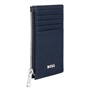 Εικόνα της HUGO BOSS Θήκη καρτών με φερμουάρ Classic Grained Navy
