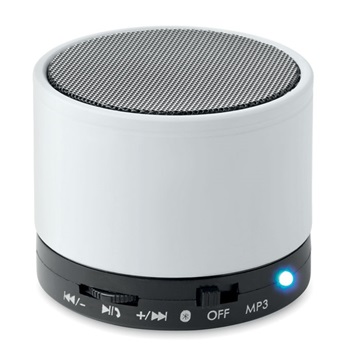 Εικόνα της Ηχείο Bluetooth Round Bass, λευκό – Εταιρικό δώρο