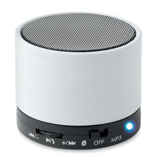 Εικόνα της Ηχείο Bluetooth Round Bass, λευκό – Εταιρικό δώρο