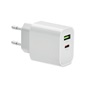 Εικόνα της Φορτιστής USB 18W με 2 θύρες, λευκός – Εταιρικό δώρο