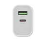 Εικόνα της Φορτιστής USB 18W με 2 θύρες, λευκός – Εταιρικό δώρο