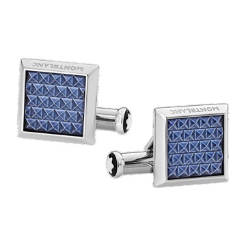 Εικόνα της Mont Blanc Meisterstück Rectangular Cufflinks with Geometric Lacquer Inlay