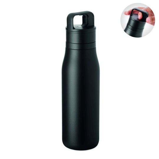 Εικόνα της Θερμός μπουκάλι 500ml από ανακυκλωμένο ανοξείδωτο ατσάλι – Μαύρο – Εταιρικό δώρο