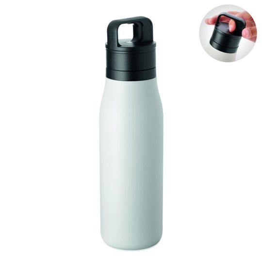 Εικόνα της Θερμός μπουκάλι 500ml από ανακυκλωμένο ανοξείδωτο ατσάλι – Λευκό – Εταιρικό δώρο