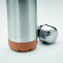 Εικόνα της Θερμός μπουκάλι 500ml ανοξείδωτο με βάση φελλού – Ματ ασημί – Εταιρικό δώρο