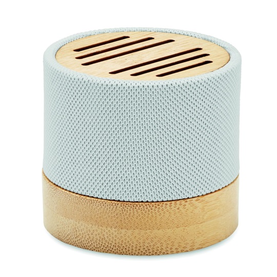 Εικόνα της Ασύρματο ηχείο Bluetooth 5.0 3W από RPET με bamboo – Λευκό – Εταιρικό δώρο