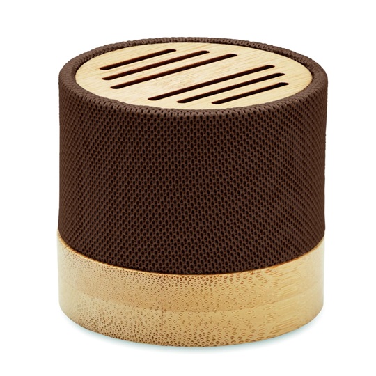 Εικόνα της Ασύρματο ηχείο Bluetooth 5.0 3W από RPET με bamboo – Σοκολά – Εταιρικό δώρο