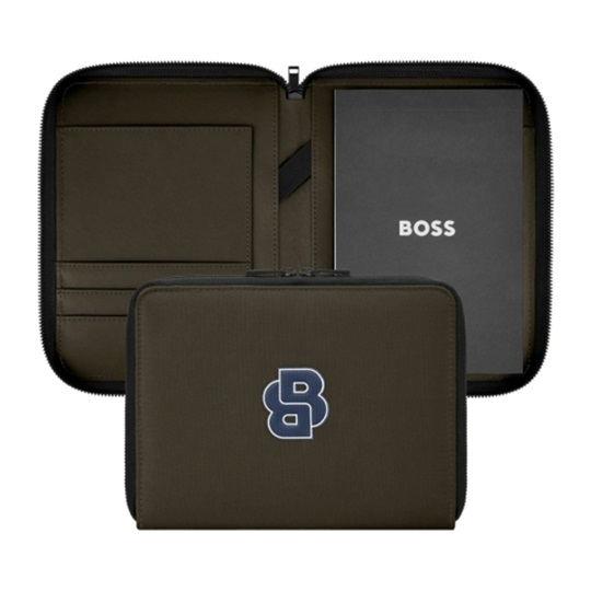 Εικόνα της Hugo Boss Φάκελος A5 με φερμουάρ Varsity Forest Green – Εταιρικό δώρο