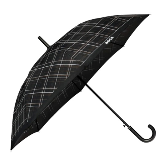 Εικόνα της Hugo Boss Ομπρέλα μπαστούνι Checkered Μαύρη